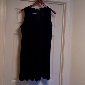 NWOT black scalloped hem dress